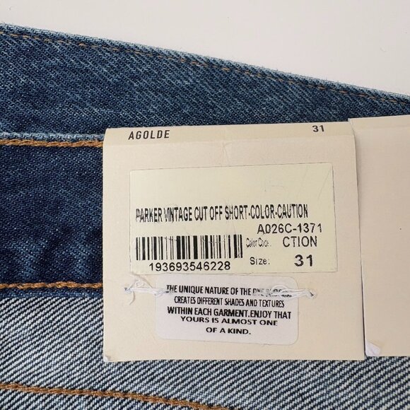 NEW Agolde Parker Jean Shorts | 31 Caution - Picture 11 of 14